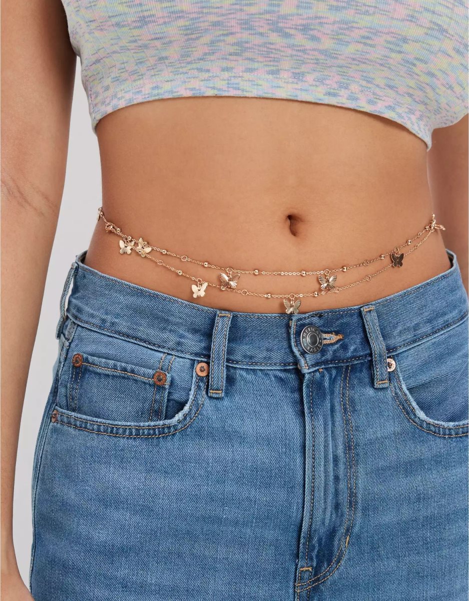 Bijoux American Eagle AEO Metal Butterfly Belly Chain Doré Femme | XUC-86391778